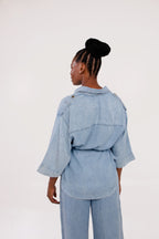 Folia Blouse - blusa Tencel cuello camisero, FREDDA
