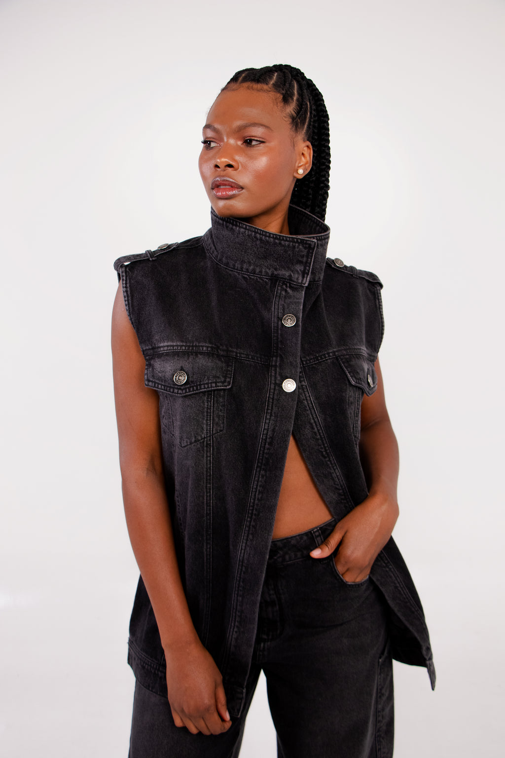 Selene Vest - chaleco denim oversized, FREDDA
