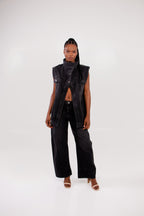 Nyssa Jeans - jean barrel negro, FREDDA